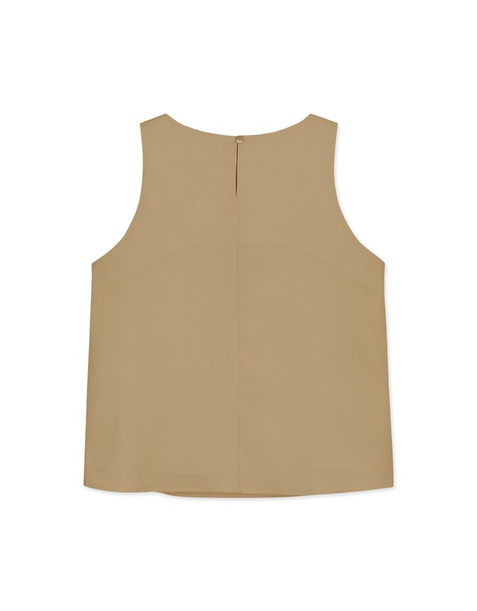 Elevated Detailing Pleated Sleeveless Top