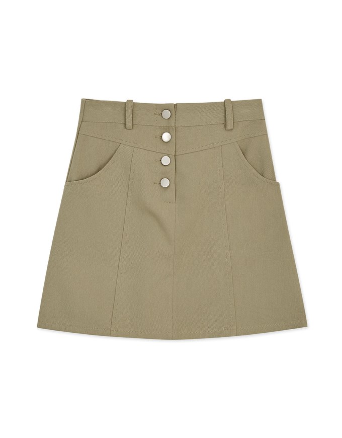 Edgy Chic High Waisted Button-down Mini Skirt