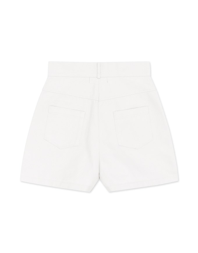 High Waisted Double Buttoned Skinny Shorts
