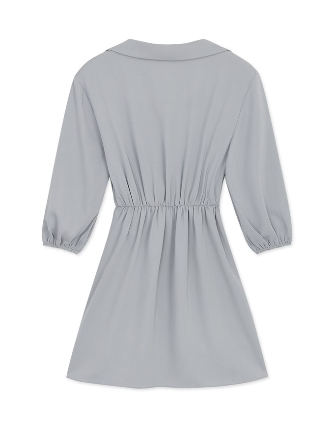 Simple Plain Anti-Wrinkle Iron Free Side Tied Shirt Dress