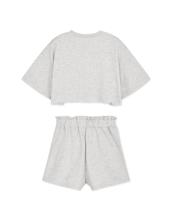 Laidback Alphabet Crop Top + Shorts Set Wear