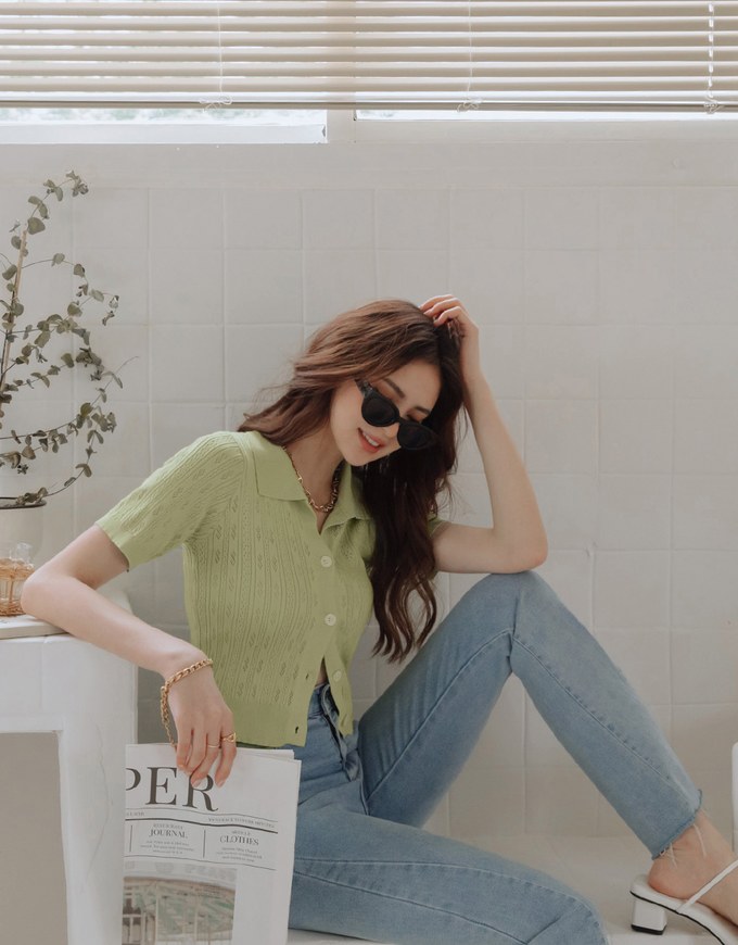 Elevated Detailing Hollow Knit Top