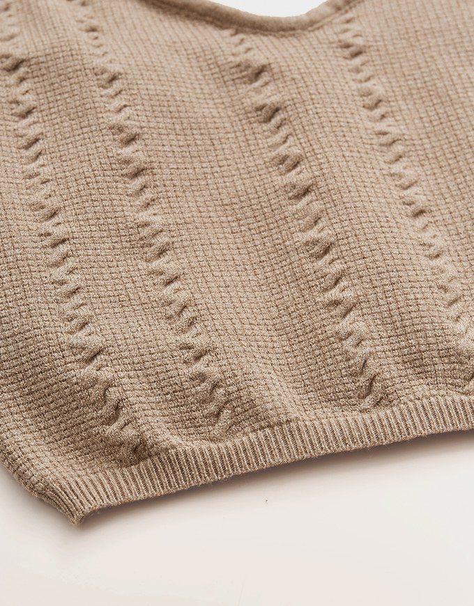 Refined Pattern Crop Knit Tank Top