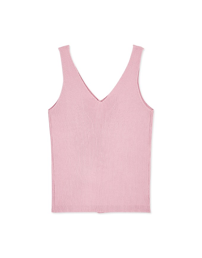 Minimalist Staple Buttoned Ribbed Tank Top