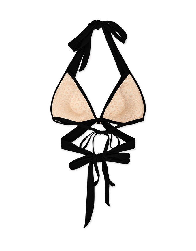 【PUSH IN 】Extra Wide Ribbon Criss Cross Bikini Top with Bra Padded