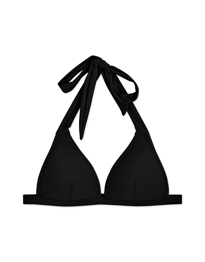 【PUSH UP】Plain Color Bikini Top With Narrow Cups And Bra Padded