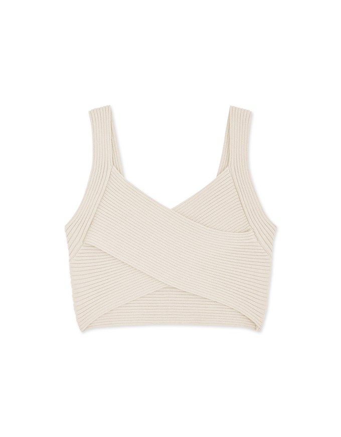 Sensual Overlapping Cropped KnitCrop Top