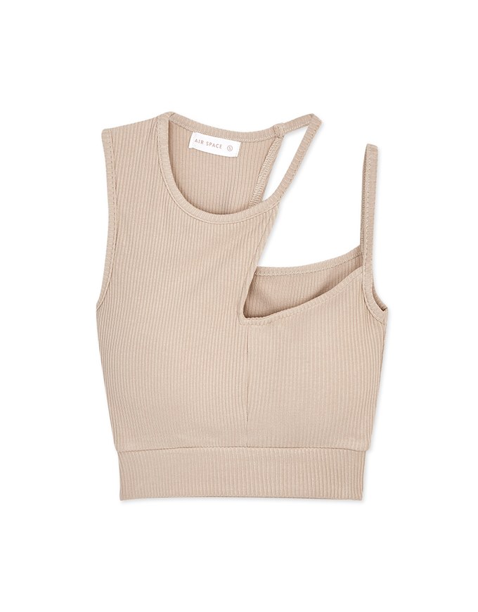 Avant-Garde Cut Out Knit Crop Top (With Padding)