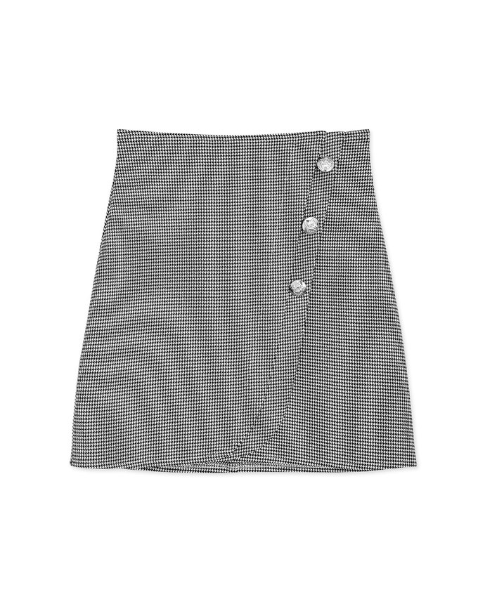 Plaid Double Cut Skirt
