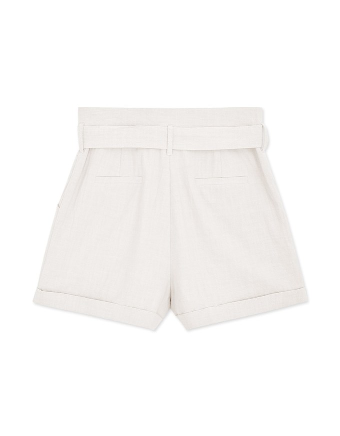 Minimalist Staple High Waist Cotton Shorts (With Belt)