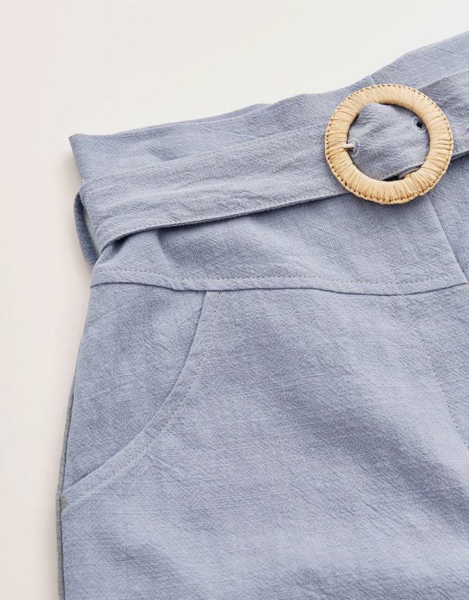 Minimalist Staple High Waisted Cotton Shorts (With Belt)