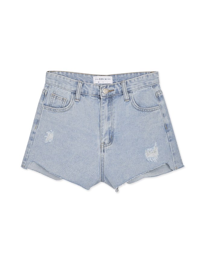 Elevated Casual Ripped Denim Jeans Shorts