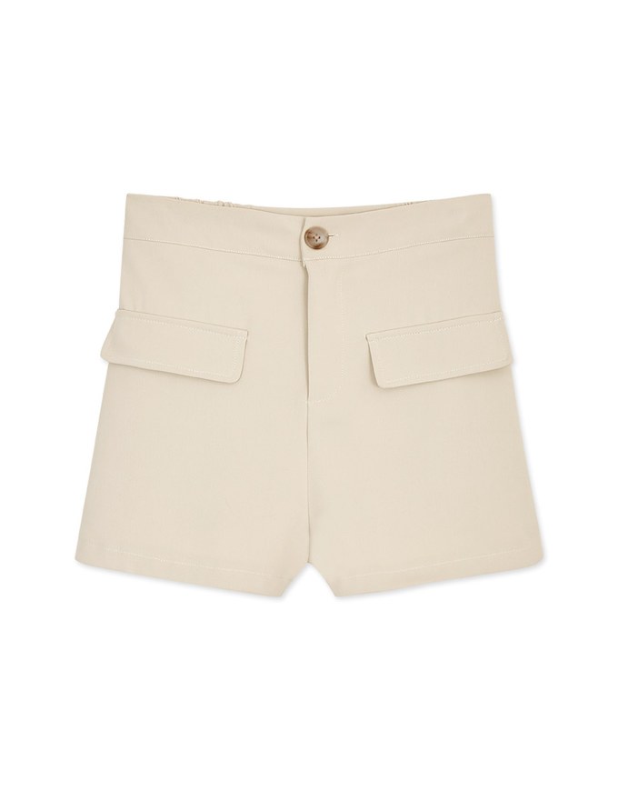 Elevated Casual Fake Flap Pocket Shorts