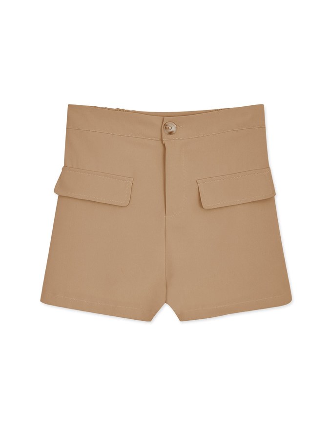 Elevated Casual Fake Flap Pocket Shorts