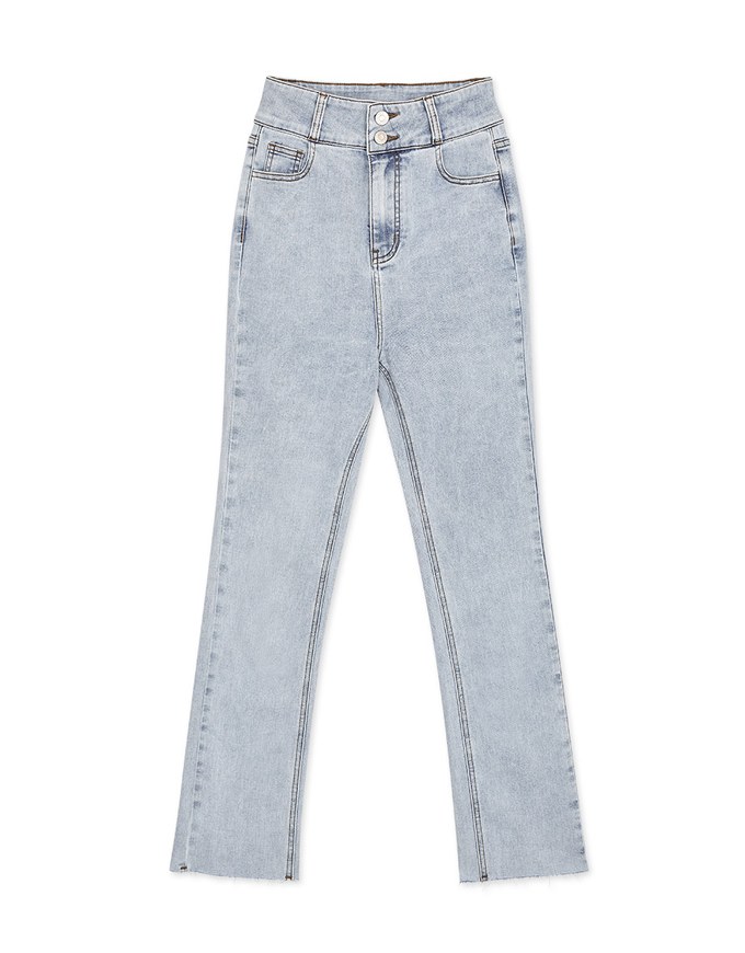 High Waisted Washed Jeans