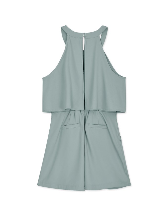 Fake Two-Piece Cut ShoulderPlaysuit
