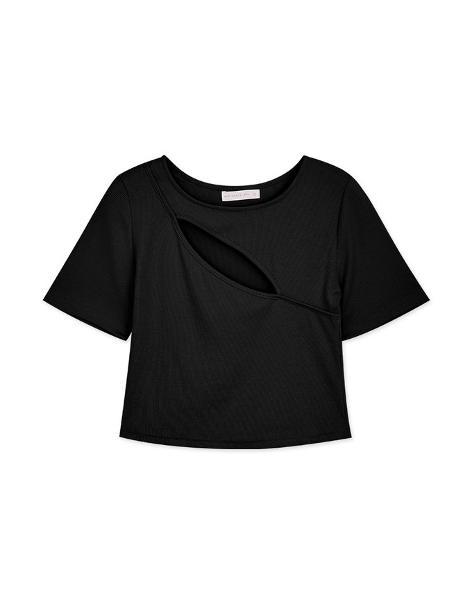 Edgy Chic Cut Out Crop Top