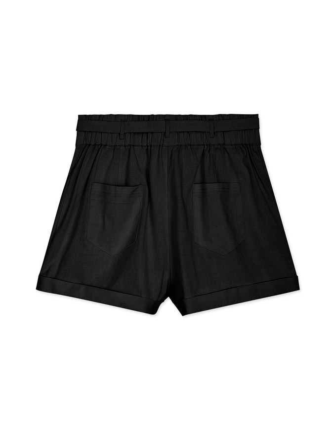 Basic Versatile High Waisted Turn-Up Shorts (With Belt)