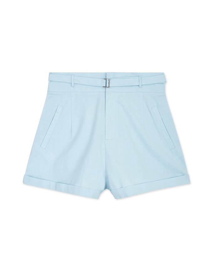 Basic Versatile High Waist Turn-Up Shorts (With Belt)