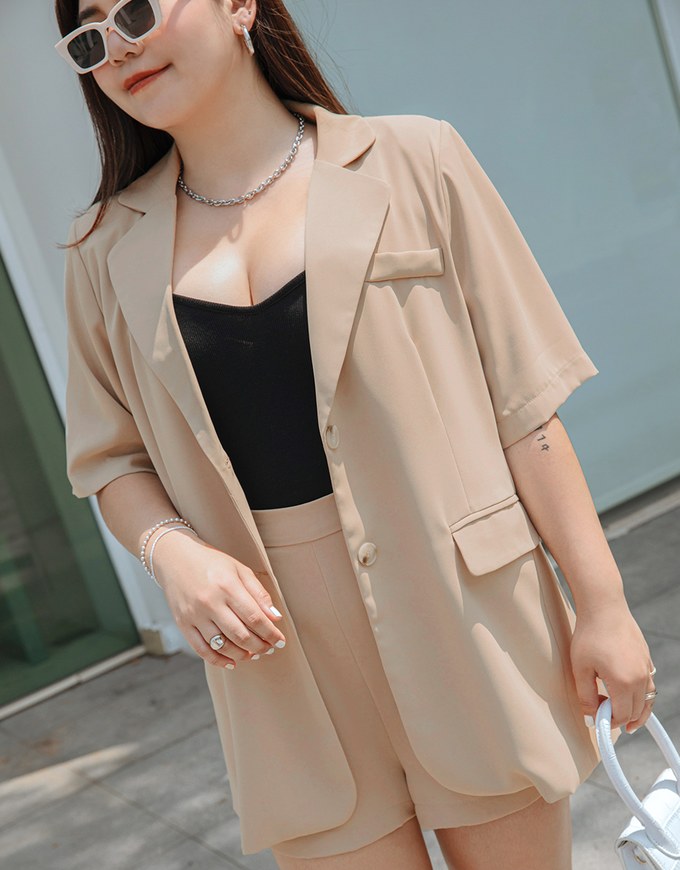 Edgy Smart Cooling Suit Blazer (With Shoulder Pads)