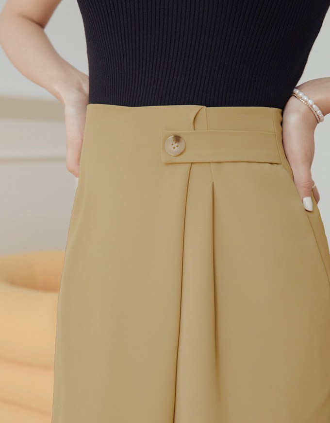 Refined Special Bias Pleated Wide Pants