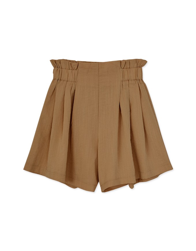 Elevated Casual Paperbag-Waist Pleated Shorts