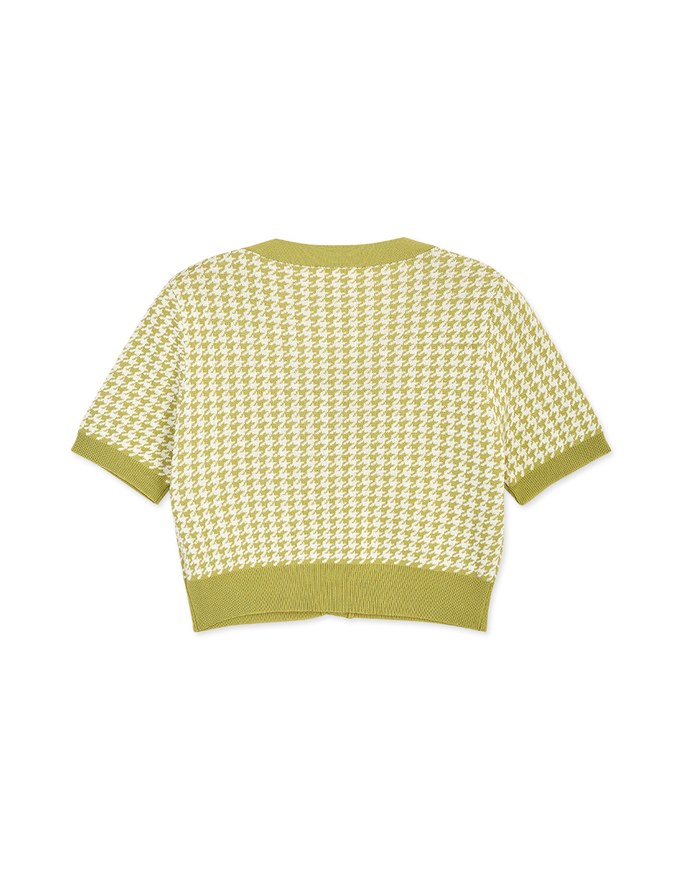 Feminine Chic Houndstooth Knit Top