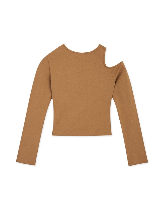 Side Cutout Fitted Long Sleeve Top