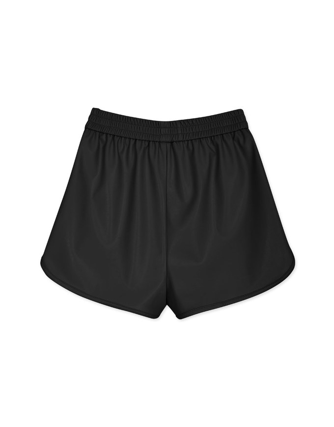 Slimming Faux Leather Elastic Shorts