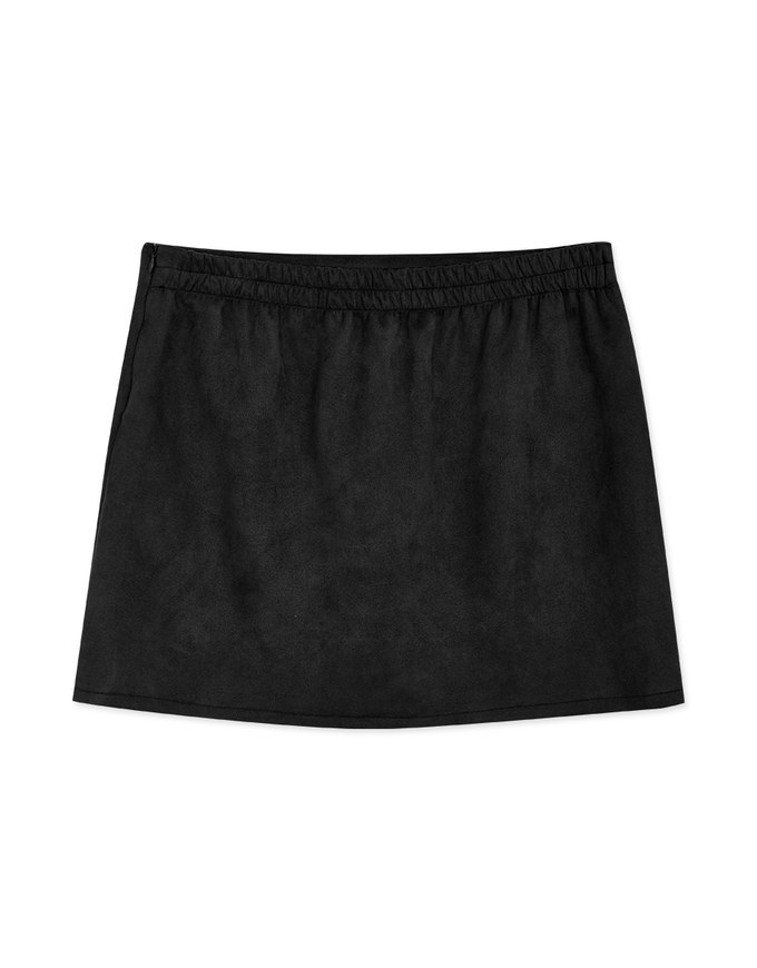 Overlap Suede Mini Skirt