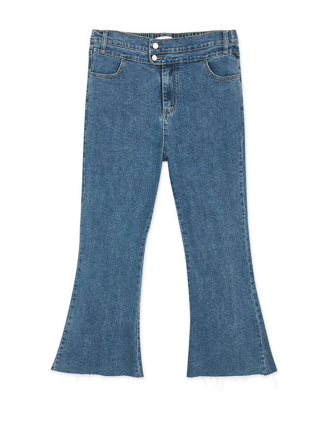 【Mi's Pick】High-Waisted Washed Jeans