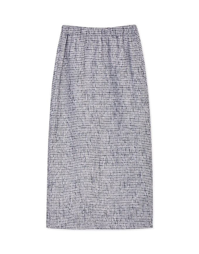 Classic Tweed Slit Maxi Skirt