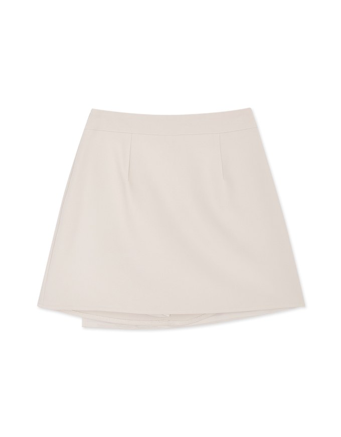 Asymmetric Side Button Mini Skirt