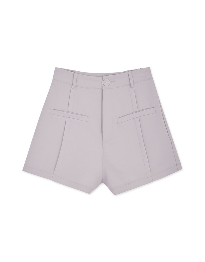 Simple Plain Back Elastic Shorts