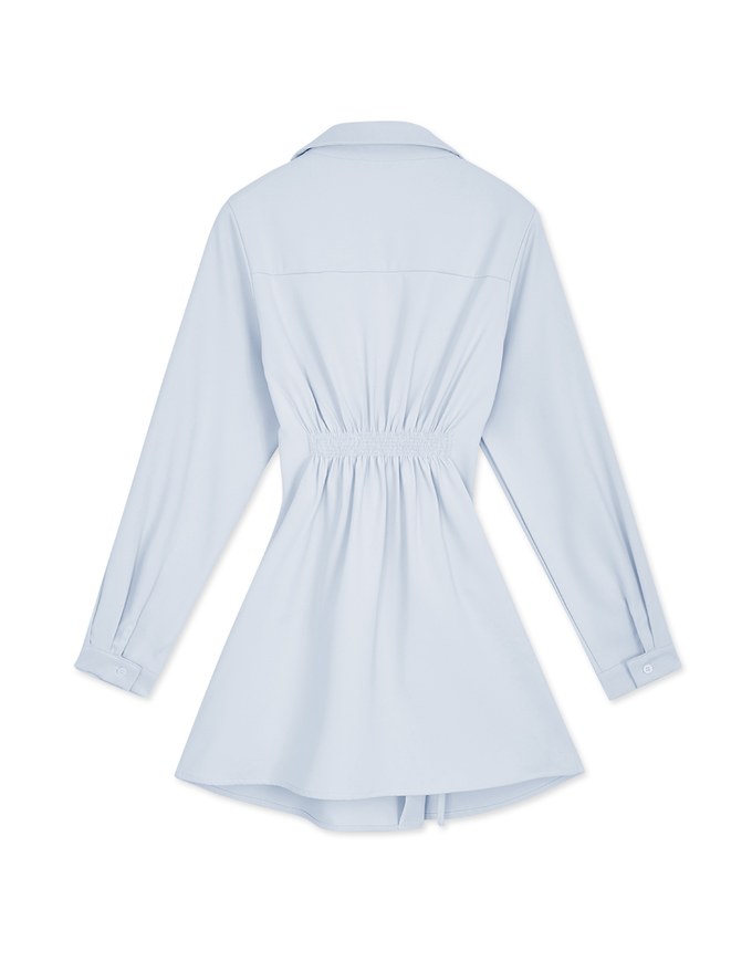 Elegant Side Button Shirt Mini Dress