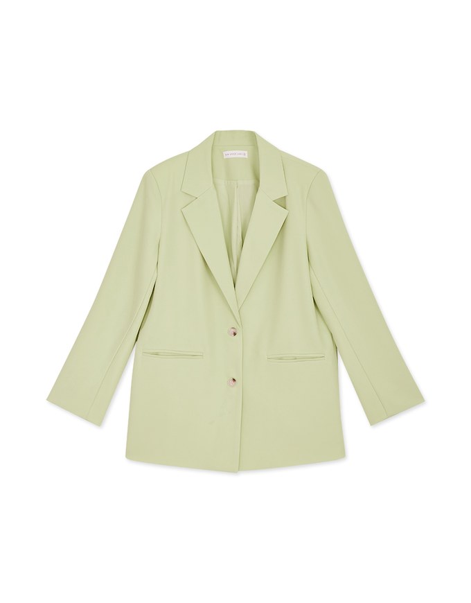 Textured Shoulder Padded Double Button Vented Blazer