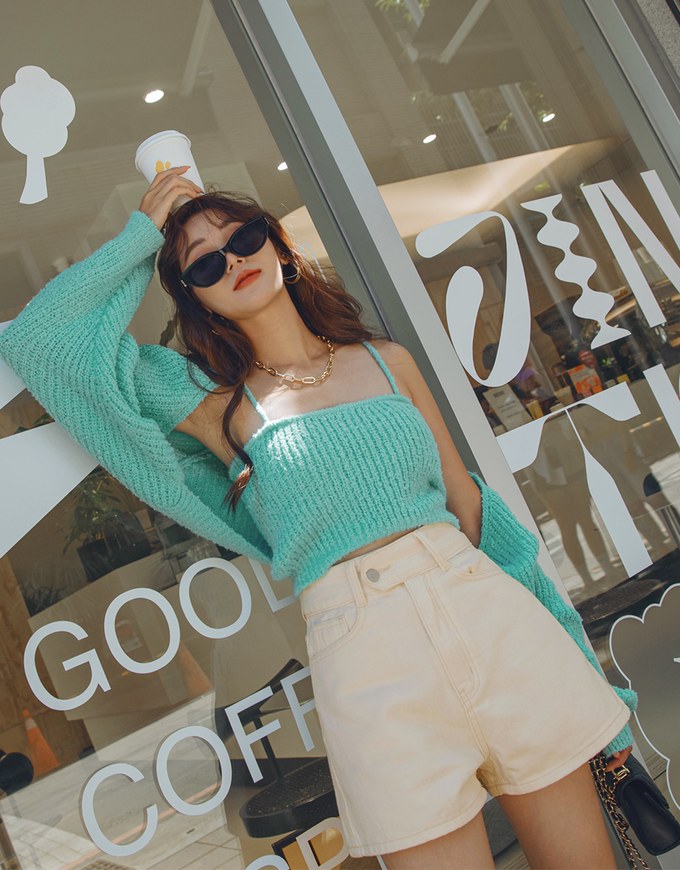 Ins Style Knit Crop Two-Piece Top