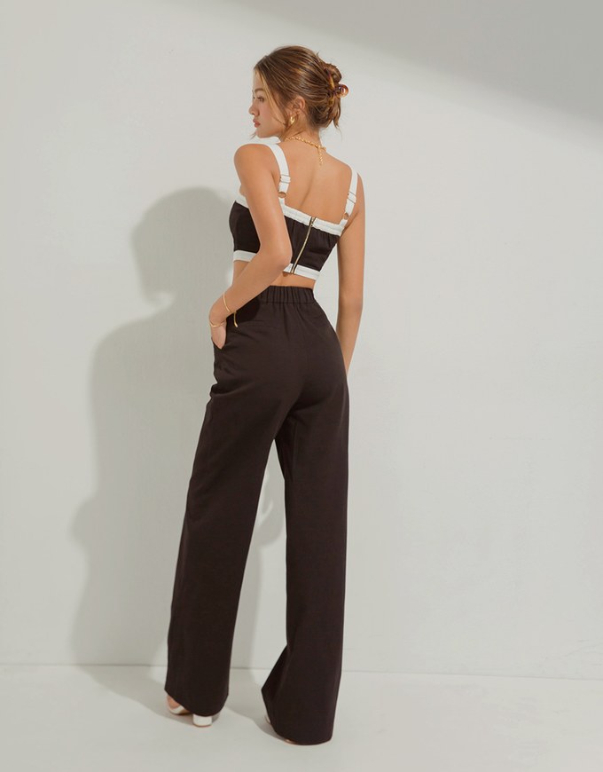 Side Gold Chain Wide Trousers