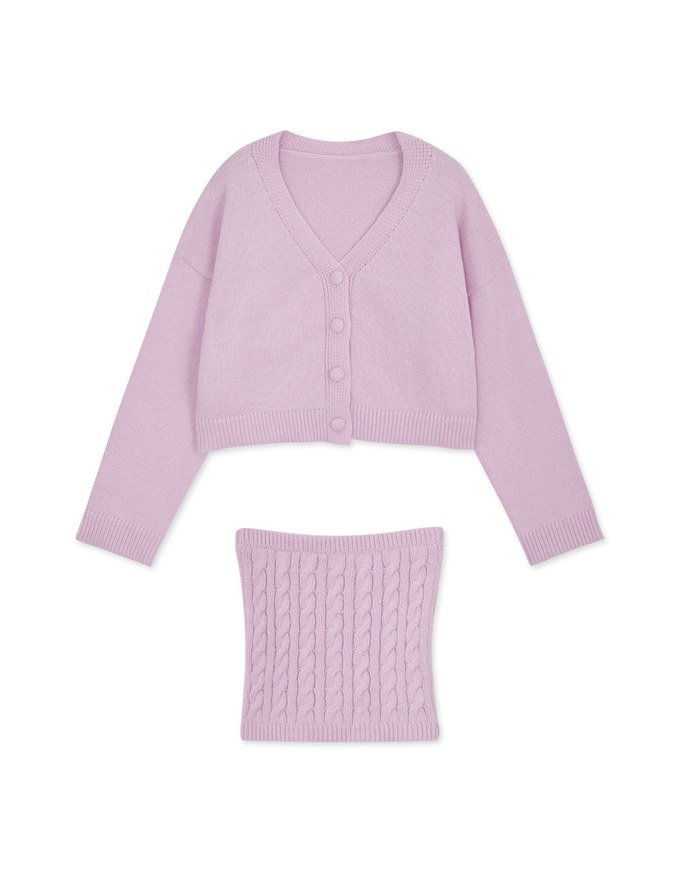 Buttoned Oversized Two Piece Knit Top