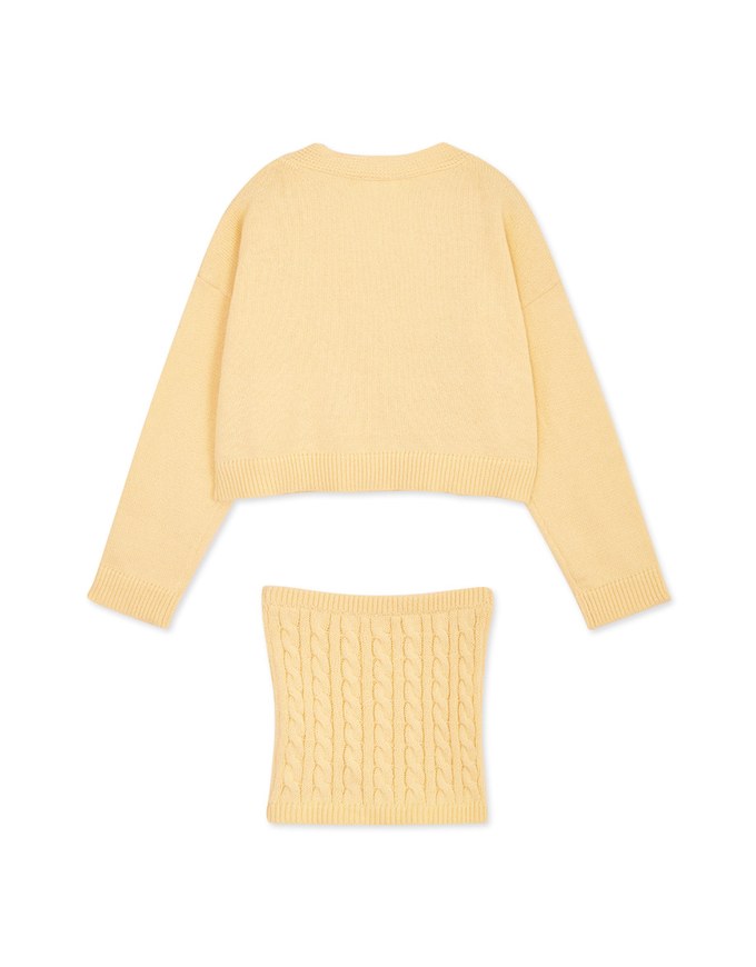 Buttoned Oversized Two Piece Knit Top