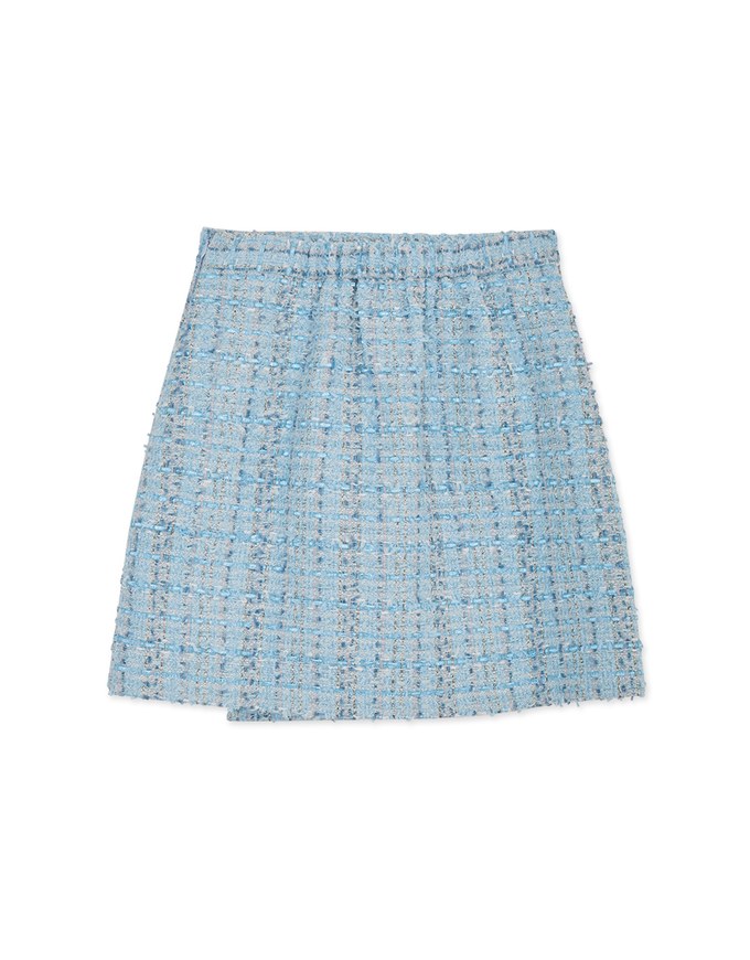 Chic Textured Side Button Elastic Skirt