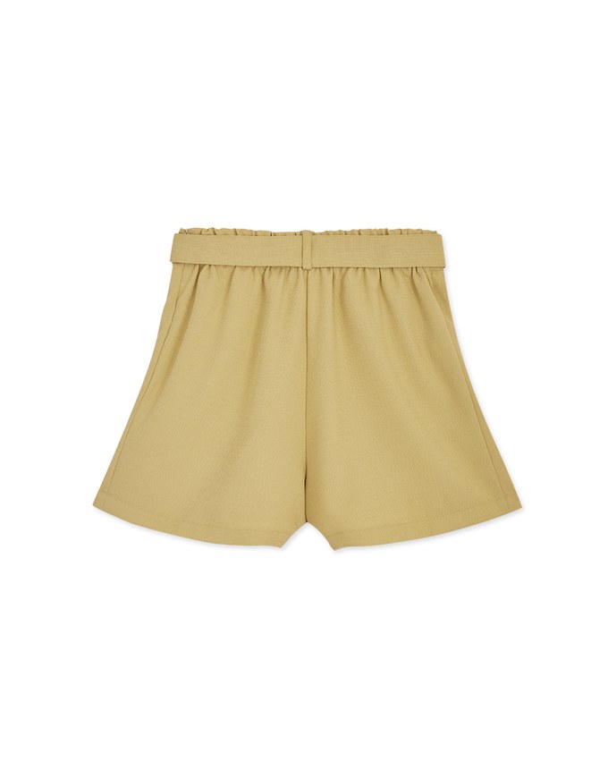Pleated Wide Shorts (With Belt)