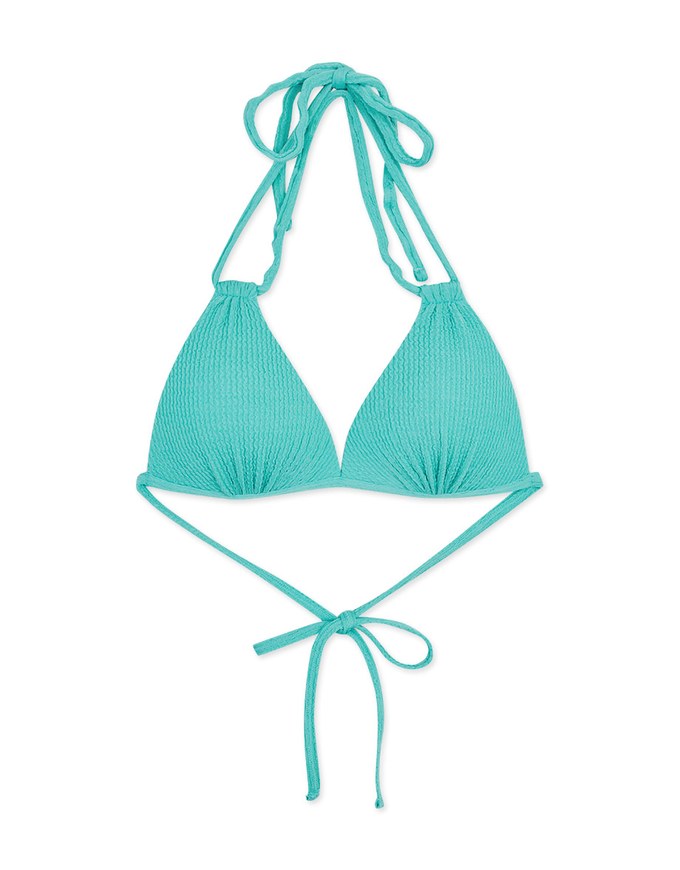 【PUSH UP】3Way Textured Neon Color Bikini Top With Double Strap And Bra Padded