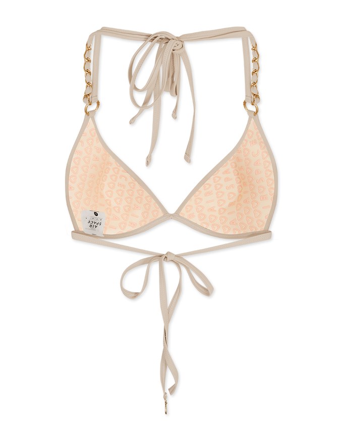 【PUSH UP】 2 Way Gold Chain Strap Bikini With Bra Padded