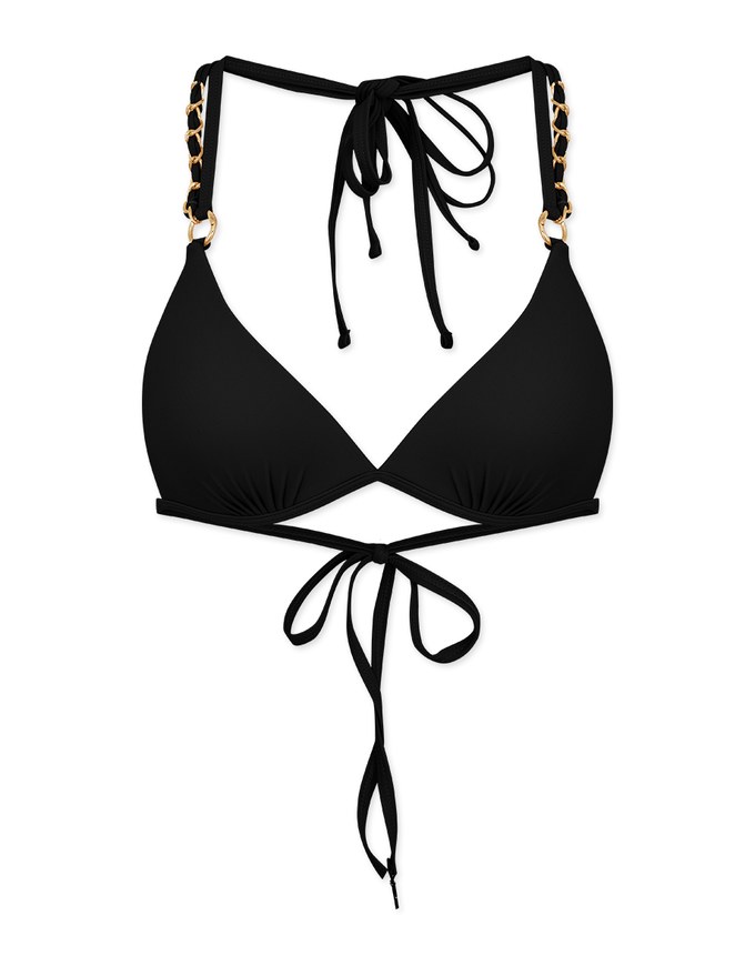 【PUSH UP】 2 Way Gold Chain Strap Bikini With Bra Padded