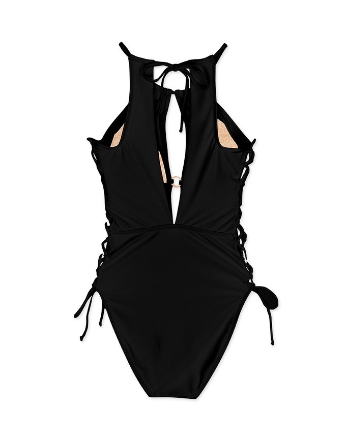 【PUSH UP 】Sexy Hollow Side Strap One-Piece Swimsuit