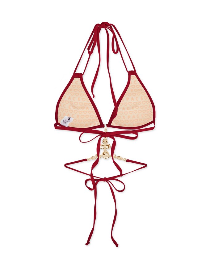【PUSH UP】Jewelry Bikini Top With Detatchable Rhinestone Clip On Bra Padded