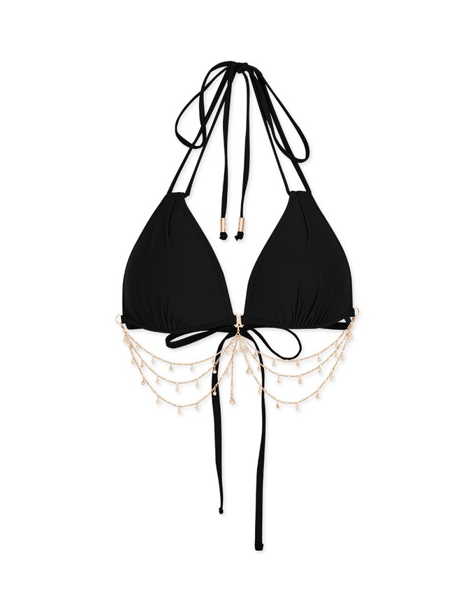 2Way Mermaid Rhinestone Chain Double Strap Bikini (Thick Cup Type)
