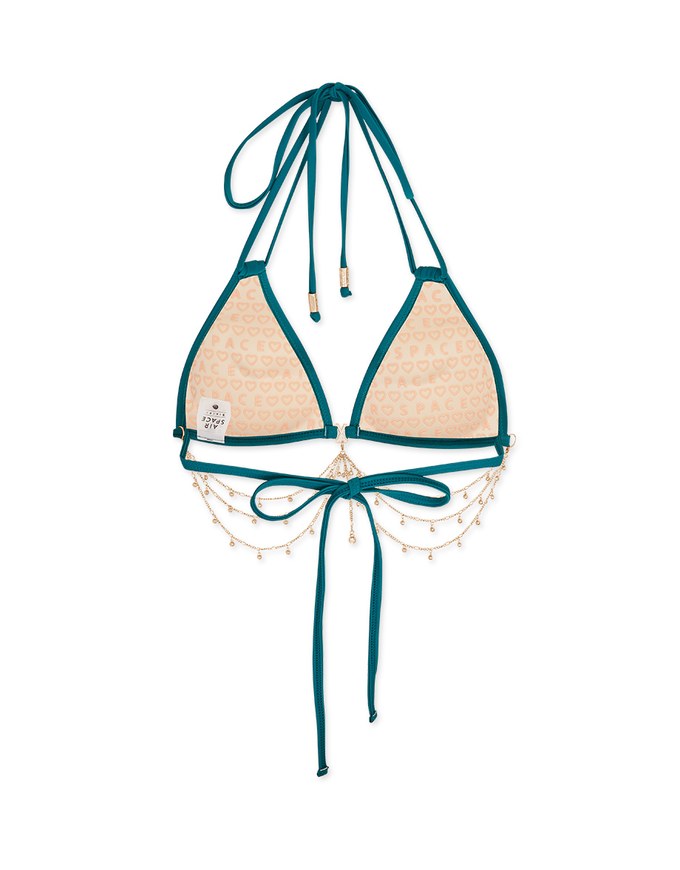 2Way Mermaid Rhinestone Chain Double Strap Bikini (Thick Cup Type)