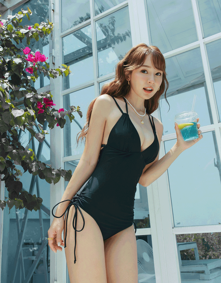 【Lisa's Design】Tall Girl- Angel's Wings One-Piece Swimsuit Push Up Bra Padded ( Extended Bodice Length )